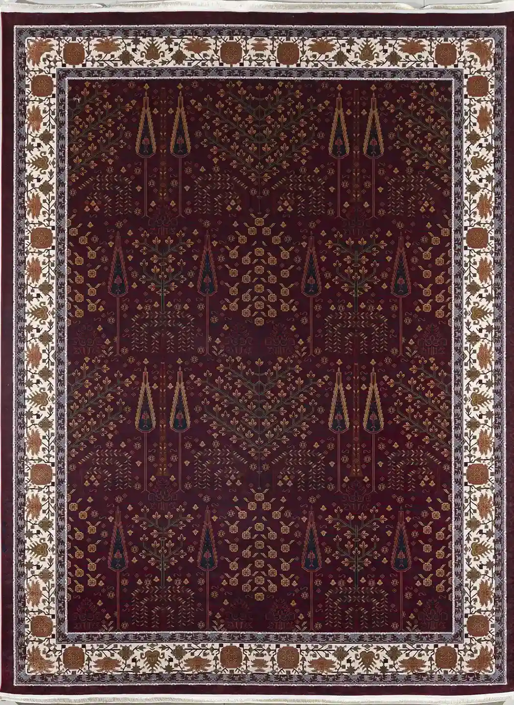 فرش کد 7026 1200 شانه تراکم 3600 کف ساده